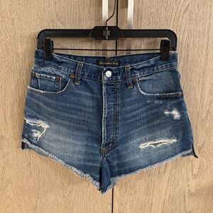Abercrombie High Waisted Buttoned Up Jean Shorts
